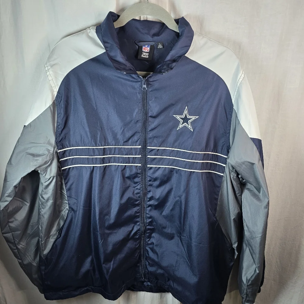 Reebok mens zippered NFL Team Apparel jacket. Size Large in blue, gray, wht,blk - Picture 1 of 13